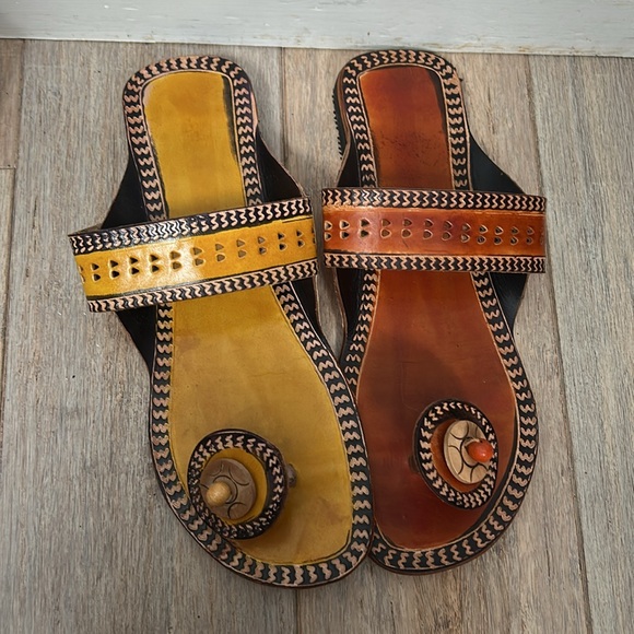 Multicolor Leather Sandals size 38 US 7.5 to 8 - Picture 5 of 13